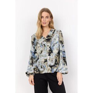 NWT SOYA CONCEPT Nami 2 Button Down Paisley Blouse